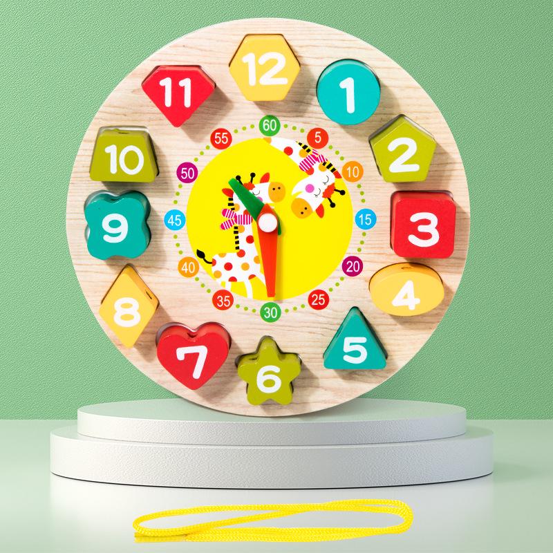 Digital Bead Clock Toy: Educational Shape Recognition and Stringing Set for Kids