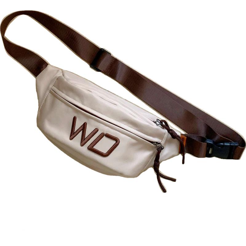 

Niche letter design messenger bag women s simple trendy student shoulder bag Korean version large-capacity fashion breast bag single package хаки