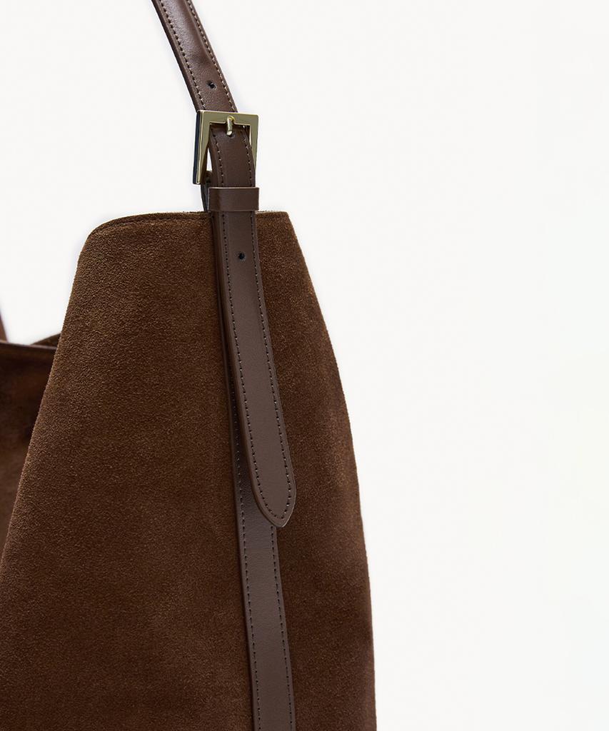 Clave Ellie Suede Brown Tote Bag