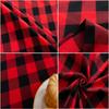 Ins Nordic Christmas Red and White Plaid Tablecloth Cotton and Linen Round Party Decoration Hotel Restaurant Placemat Reusable