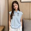 Trendy Girls' Pure Cotton Sleeveless Polo Shirt - Stylish Summer Vest for Kids Aged 6-15