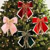 Velvet Christmas Bow 9" Crafts Gift Ribbon Twist Tie Xmas Wreath Windows Doors Walls Stairs Christmas Wedding Decor