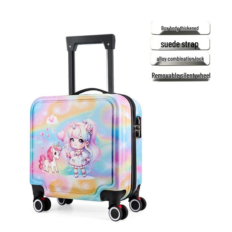 Children's Cartoon Trolley Suitcase with Universal Wheels - Ideal for Boys and Girls