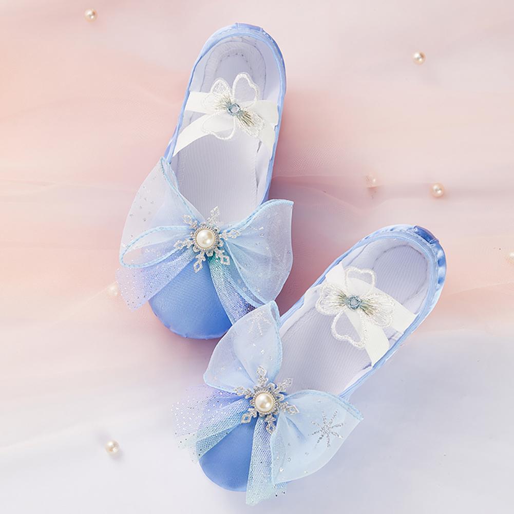 Lace/ Bowknot /Pearl Soft Sole Ballet Shoes Canvas Ladies Ballerina Ballet Shoe Women Gymnastics Dance Shoes 25
