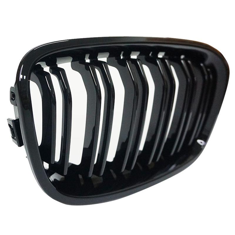 High Quality Front Kidney Grille For BMW 1 Series F20 F21 2011 2012 2013 2014 Double Slat Line Gloss Matte Black Racing Grill