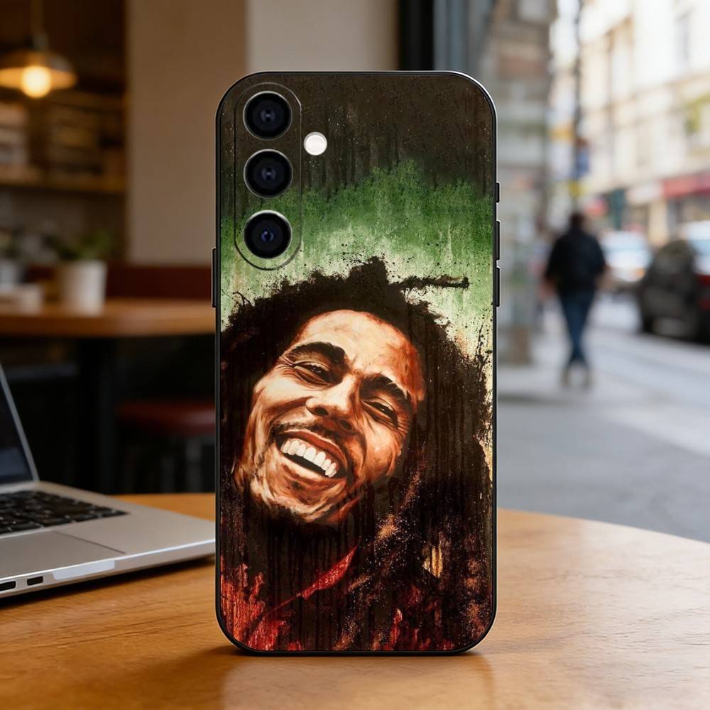 J-Jamaica Bob M-Marley Lion Phone Case For Samsung Galaxy A73,A72,A71,A70,A53,A52,A51,Others Soft Black Cover