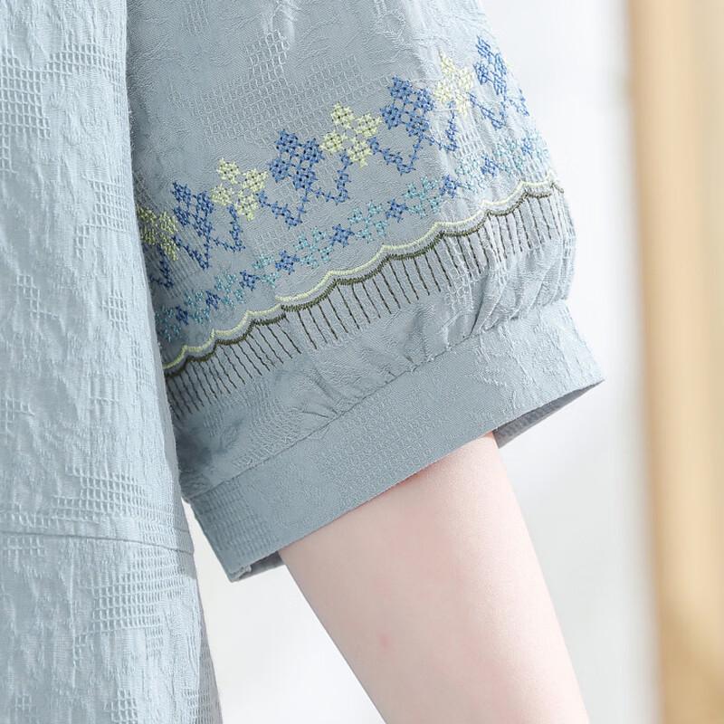 LangSha Women's Summer Cotton Linen Two-Piece Outfit