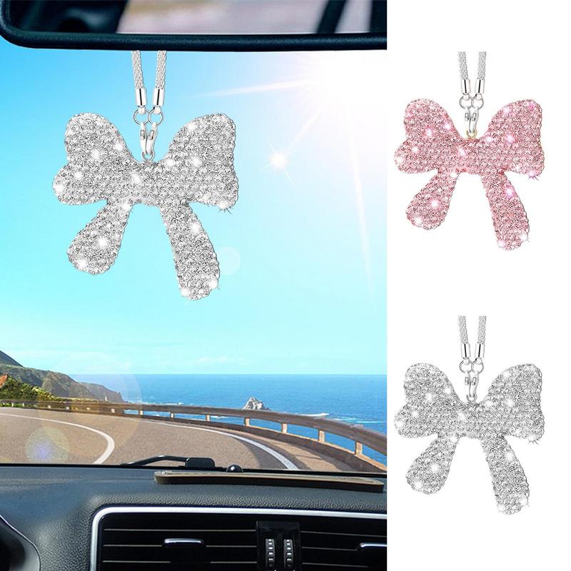 Car Charm For Rear View Mirror Novel Rearview Mirror Charm Bowknot Car Decor Versatile Automotive Ornaments Car Decorations For
