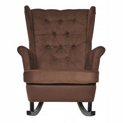 Fotel uszak Gaja bujany skandynawski braun brązowy bujak