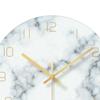 12 in Moderne leise Quarz-Wanduhr Nicht tickende Glasmarmorierung