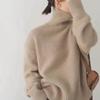 Autumn Women's Knitted Turtleneck Pullover Loose Thick High Neck Jumper Long Sleeved Korean Fashion Lazy Style Sweater Women