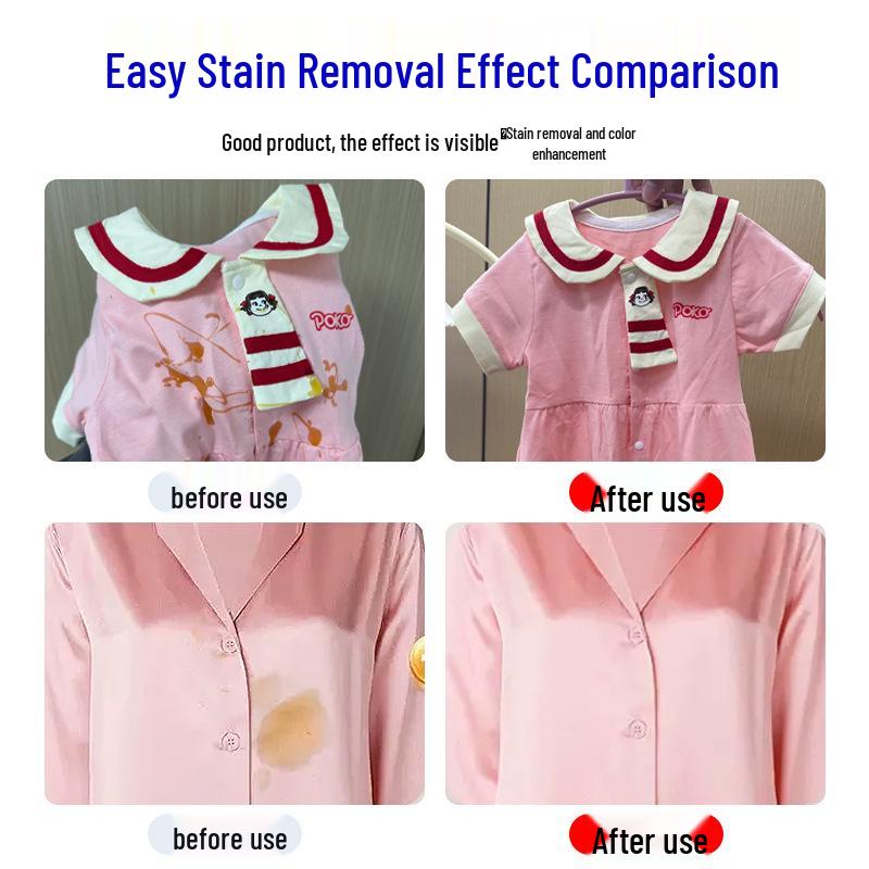 Universal Color Brightening Bleach Powder: Stain Remover & Yellowing Corrector for Colored & White Clothes.