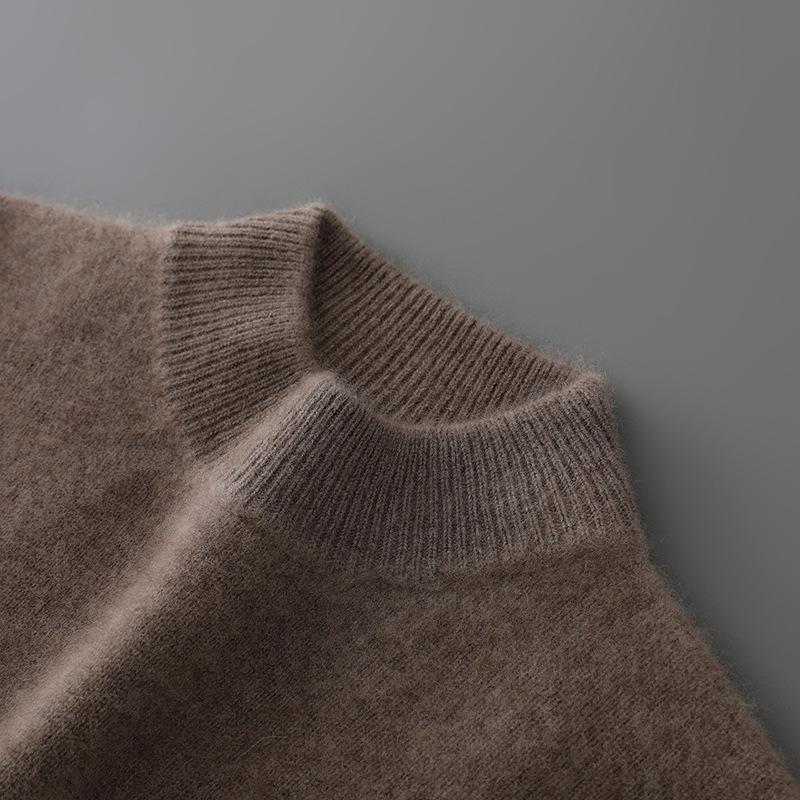 

Чоловічий светр 100% чиста вовна, з напіввисоким коміром, Business Casual, Теплий зимовий трикотаж 2XL (170-185 lbs)