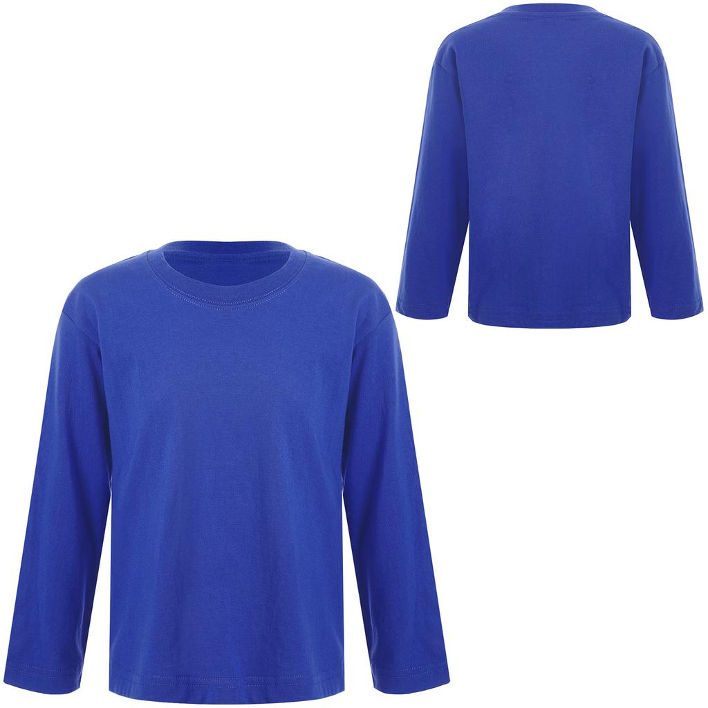 Jenter Gutter Langermet T-skjorte Ensfarget Genser Undertrøye Høst Vintergenser Normal Passform Tunika Bluse Topp