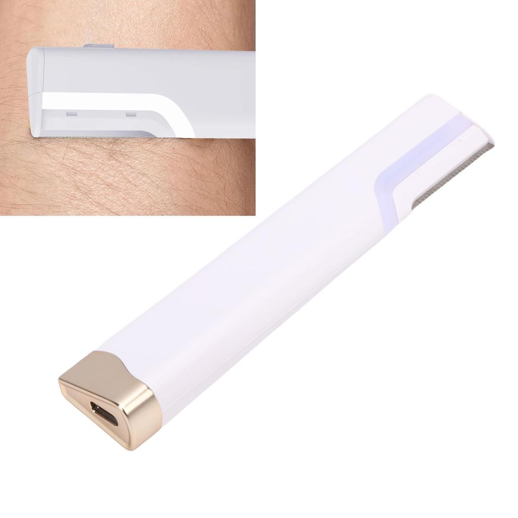 Women Facial Exfoliation Hair Removal Tool 3 Speed Settings USB Rechargble Face Hair Trimmer with LED Light 4 Refill Hds