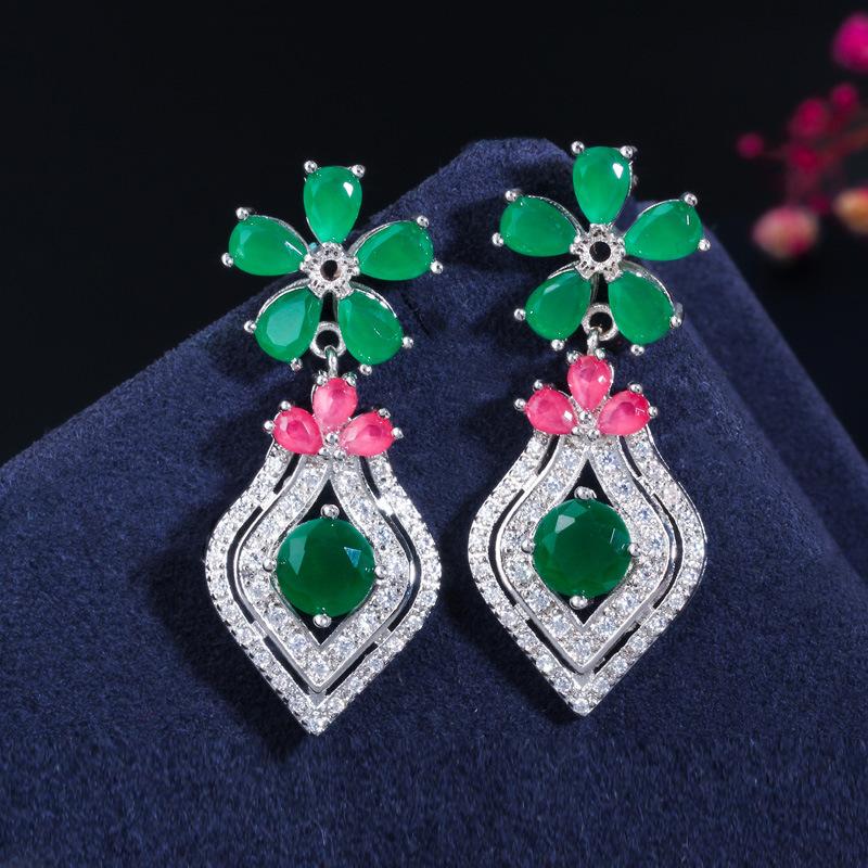 

E0285 Персонализированные серьги, Креативные серьги с цирконами платиновый