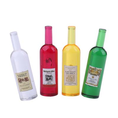 Conjunto de 6Pcs colorido botellas de vino Casa de muñecas en miniatura escala 1:12 Juguete Decoración agradable