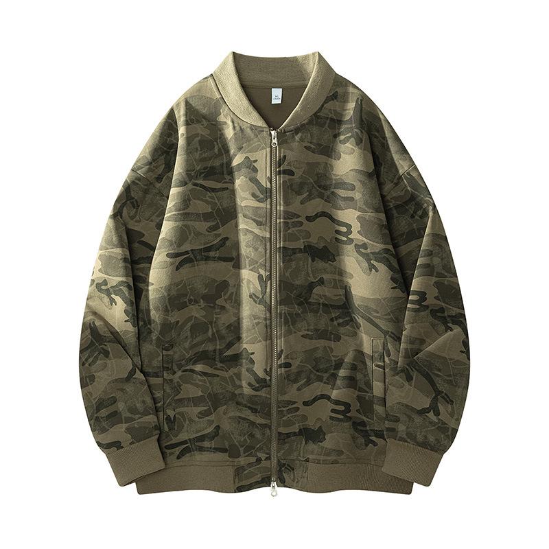 ACU Men's Clothing | Camouflage Baseball Cardigan Hoodie - Trendy American Sport Jacket for Spring Autumn Winter 2026