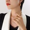 Exquisite Gold-Plated Titanium Steel Hoop Earrings - European Style, Non-Fading, Personalized Design