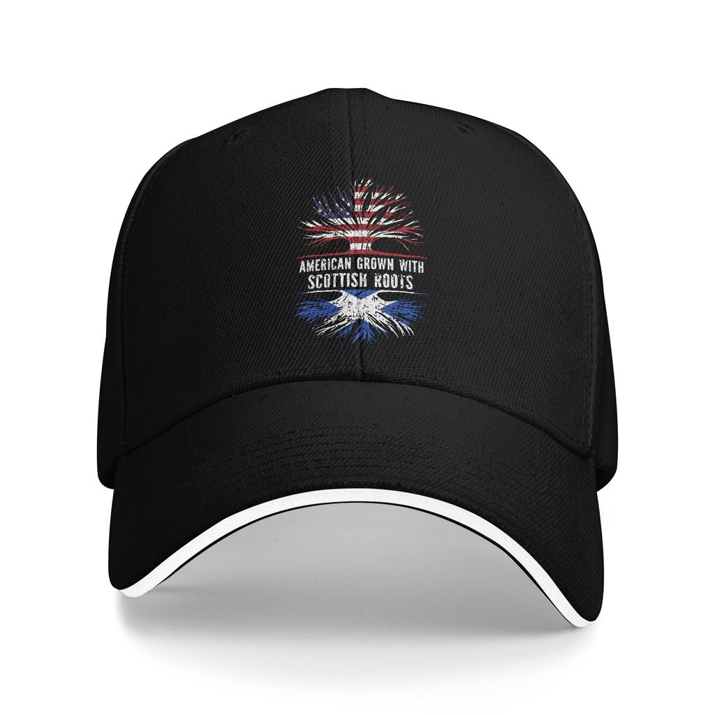 Sommer Amerikanisch Angebaut mit Schottischen Wurzeln USA Flagge Baseballkappe Outdoor Fitnessstudio Lässig Sonnenschutz Trucker-Mütze Unisex-Teens Baseballkappen