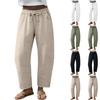 Loose Fit Drawstring Waist Casual Pants for Women Lightweight Elastic Waistband Straight Leg Trousers for Daily Wear