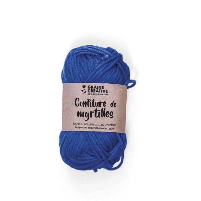 Fil de coton Amigurumi Bleu roi Confiture de myrtilles