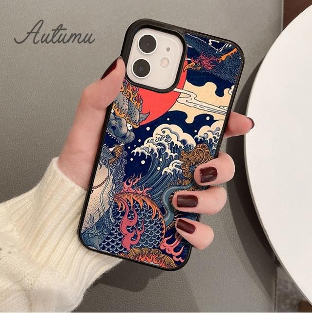 Japanese Style Art Japan Phone Case for iPhone 11 12 13 14 Pro Max Mini X XR XS SE 2020 6S 7 8 Plus Samsung Galaxy S21 S22 Cover