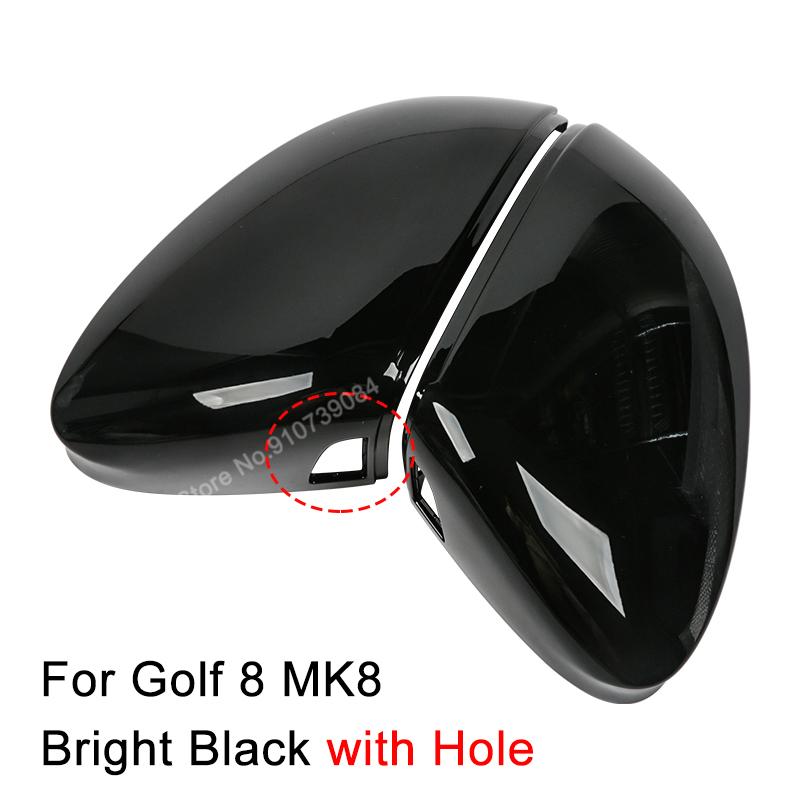 

Замена крышки бокового зеркала автомобиля, чехлы для зеркал заднего вида для VW Golf 8 MK8, аксессуары 2022 black with hole