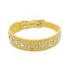 Adjustable Rhinestone Studded PU Leather Dog Collar for Small Medium Large Dogs Cats Anti-Bite Pet Neck Ring Pet Supplies