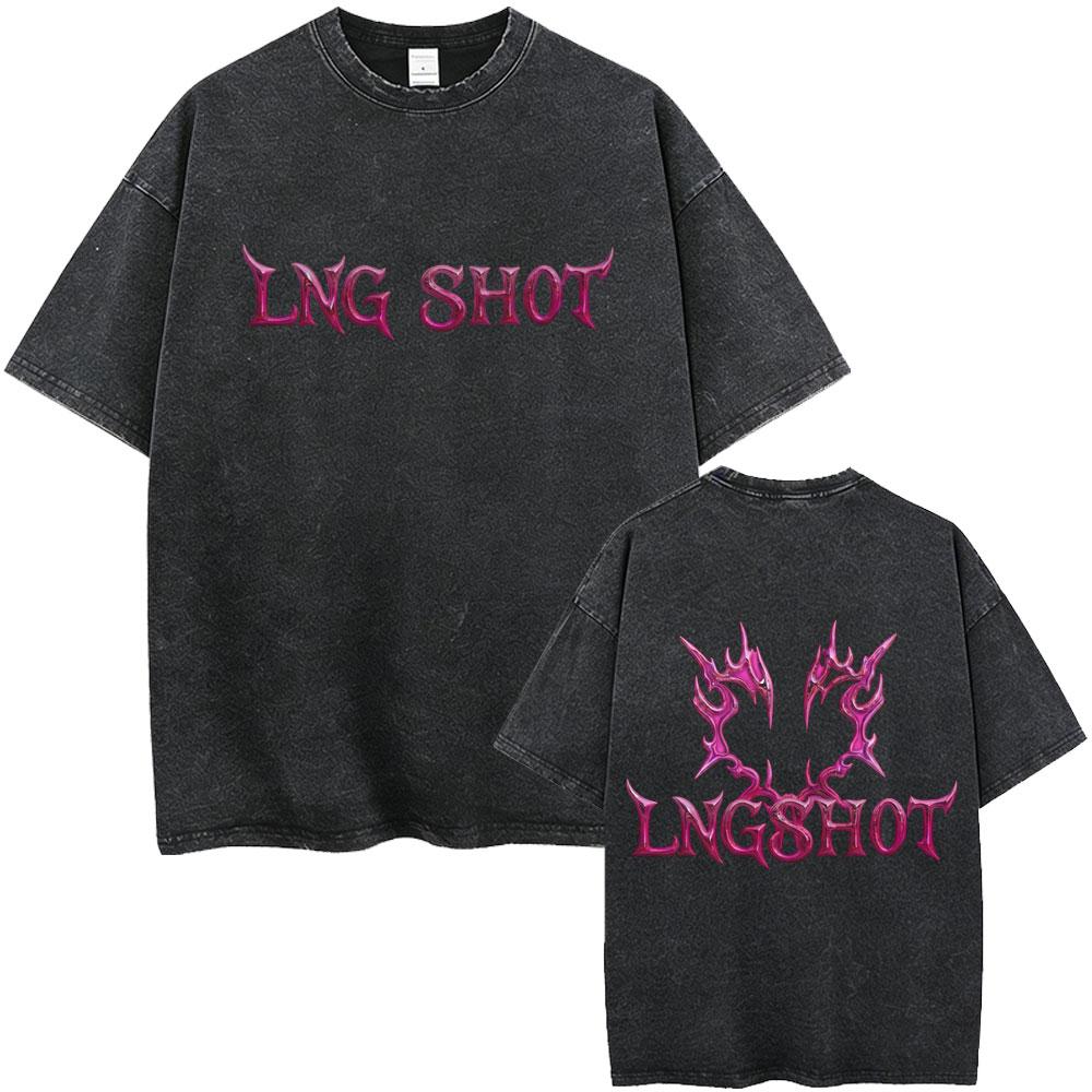 Washed Vintage Lngshot Cartoon Graphic T Shirt SHOT CALLERS Album 2026 Tshirts Men Women Kpop Fashion Trend Tshirt Streetwear