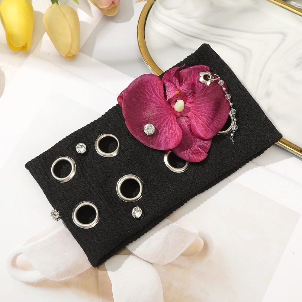 

Versatile Punk Headband Eyelets Hair Strap New Hollow Eyelets Headband Sports Activities червоний
