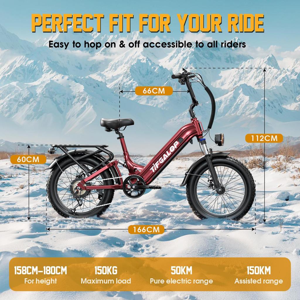 TIFGALDP XC20 Elektrické kolo pro dospělé 500W Motor E-Bike 48V20AH 20palcové pneumatiky Městské dojíždění Elektrické kolo dojezd 45-90 km
