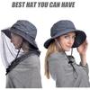 Cappello a Rete per la Testa, Cappello da Safari Cappello da Sole Cappello a Secchiello con Rete Nascosta