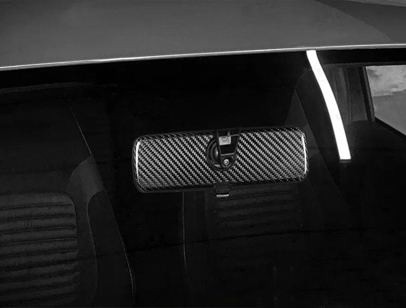 Fiat 500 Abarth Carbon Fiber Rearview Mirror Cover - Interior Decorative Accessory