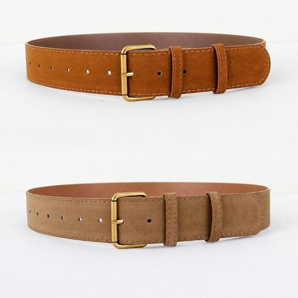 Alloy Pin Buckle Wide Waist Belt Vintage PU Leather Belt Decorative Women Waistband For Women