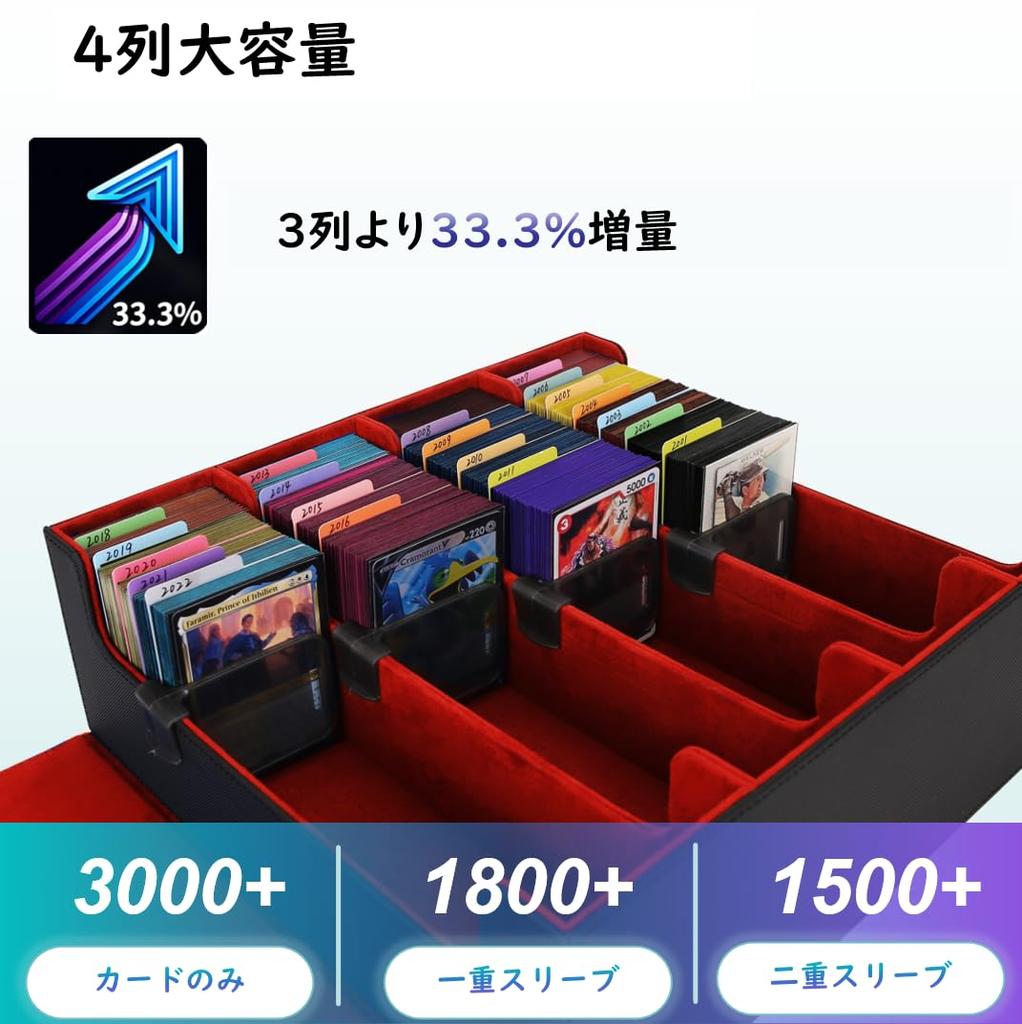 Deck Case Trading Card Case Card Storage Box Card Case Trading Card Storage Divider Board with Card Stopper with Pokeka MTG Various Card 4 "Compatible