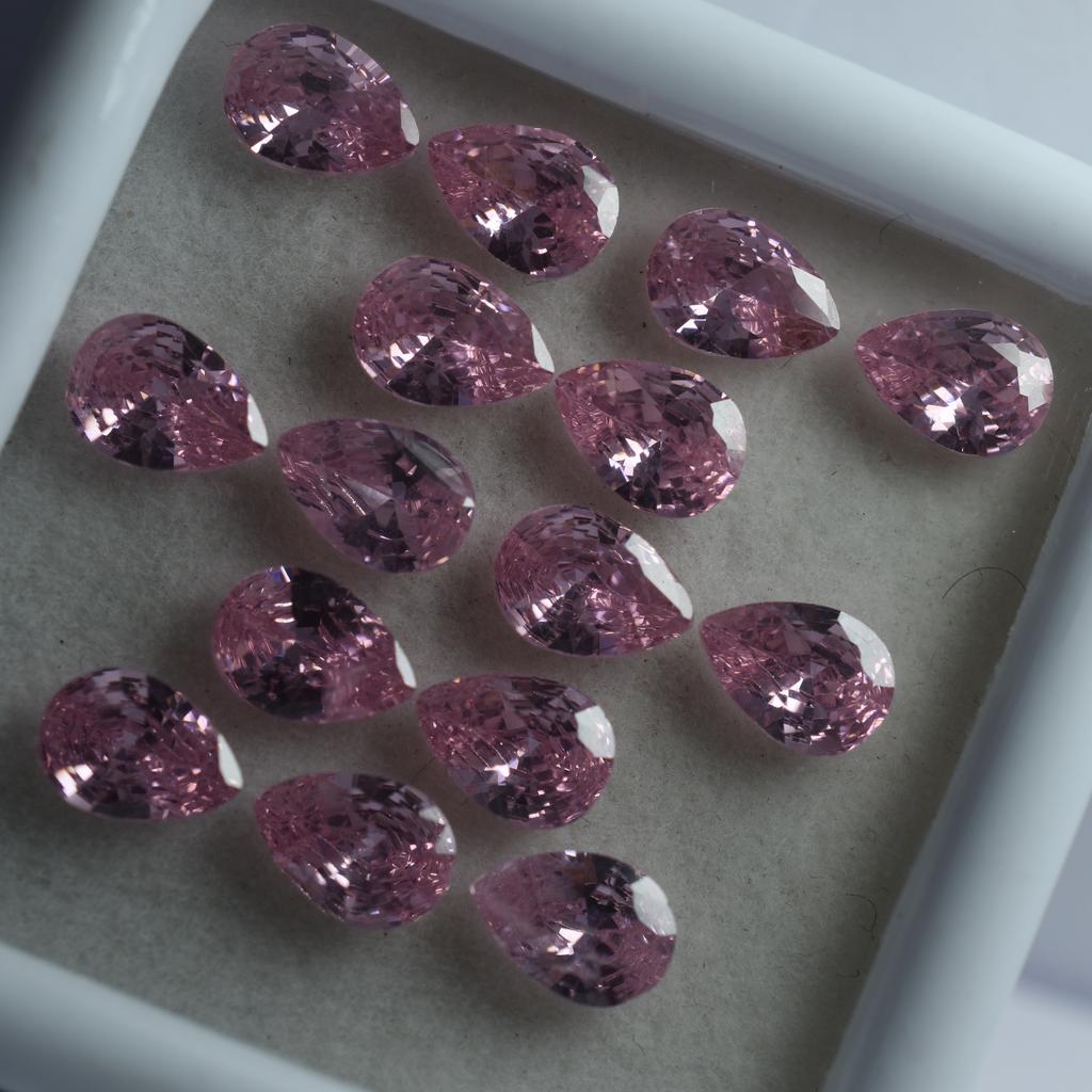 9 PCS Natural Pink Ceylon Sapphire Pear Cut Loose Gemstone CERTIFIED Lot 6x5 MM RS-030