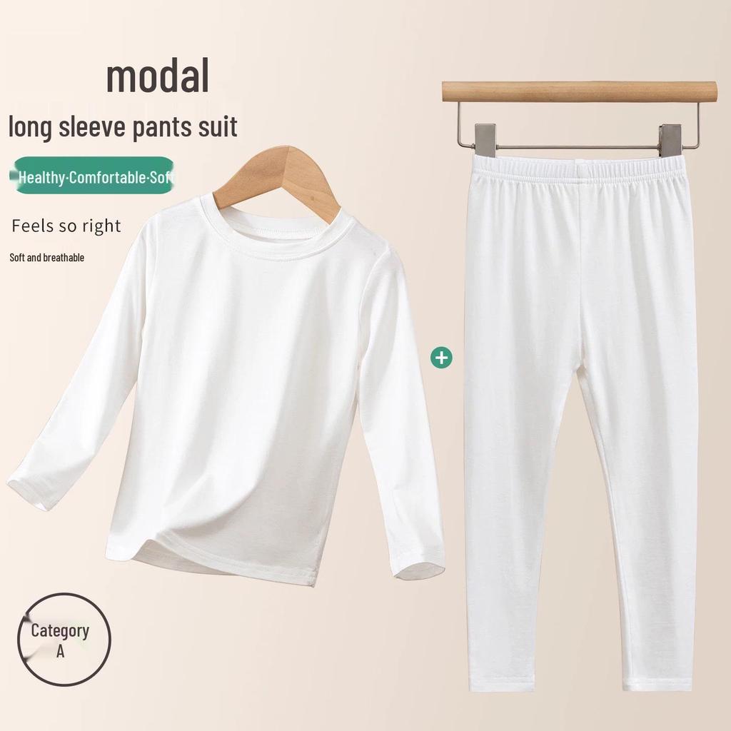 Modal-Schlafanzug und Loungewear-Set für Kinder für Frühling/Herbst - Leichtes Klimaanlagen-Anzug für ältere Kinder