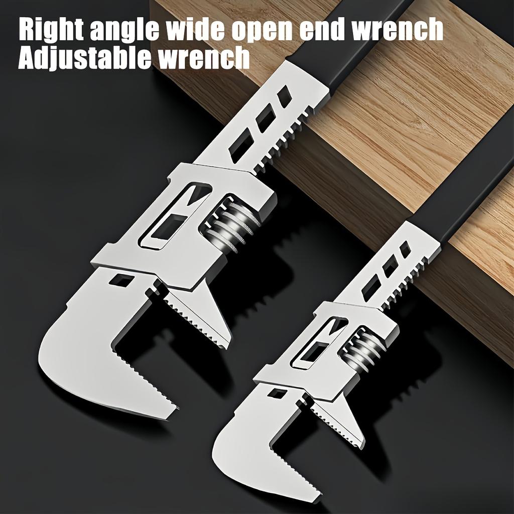 Large Open Adjustable Wrench, Right Angle F Wrench, Large Diameter Pipe Wrench, Can Tighten Special-shaped Pipe, Valve Pipe Fittings, Nuts, Etc