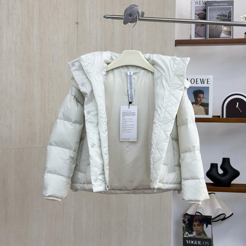 High version Lulu Lulu five-grid down jacket white duck down thickened cloud three-grid bubble warm jacket