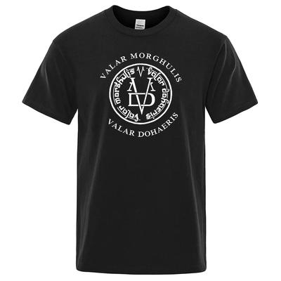 Valar Morghulis & Valar Dohaeris Men's and Women's T-Shirt Casual Hip-Hop Shirt Short Sleeve Oversized Casual Harajuku Tops