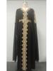 Elegant Retro V-Neck Gold Lace Embroidered Evening Gown