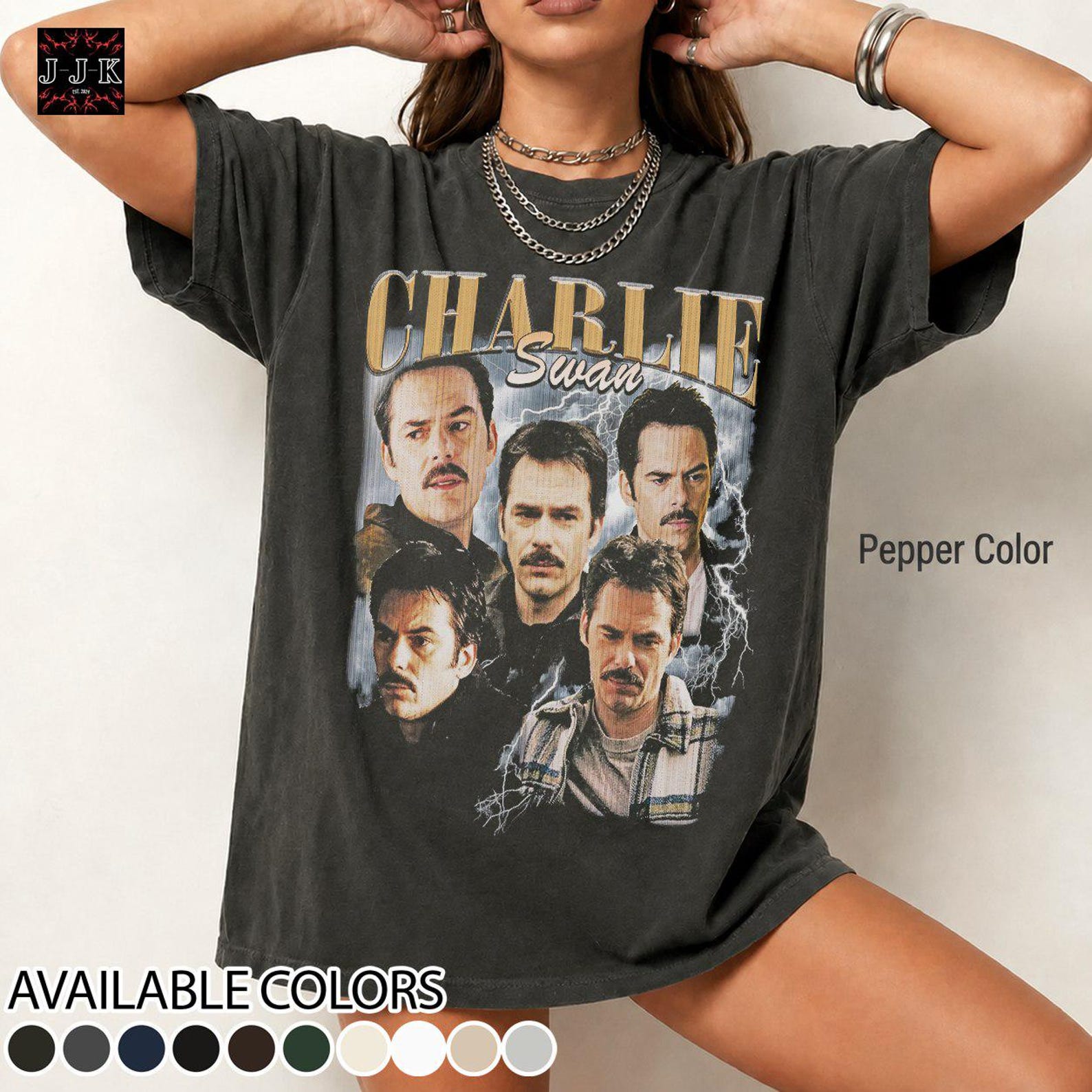 Retro Charlie Swan Twilight Vintage Distressed Unisex Heavy Cotton 90s Graphic Tee Shirt 2XL