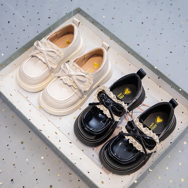 Autumn New Fashion Bow Girls Soft Sole Performance Leather Shoes