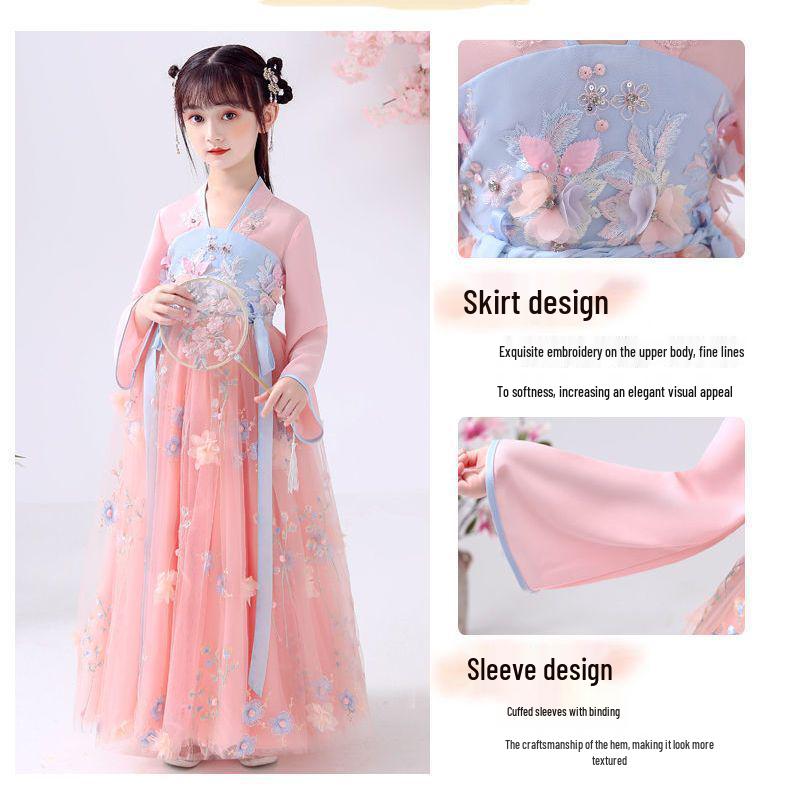 Vestito Principessa Hanfu Bambina Y - Gonna Stile Antico Primavera/Autunno 2024