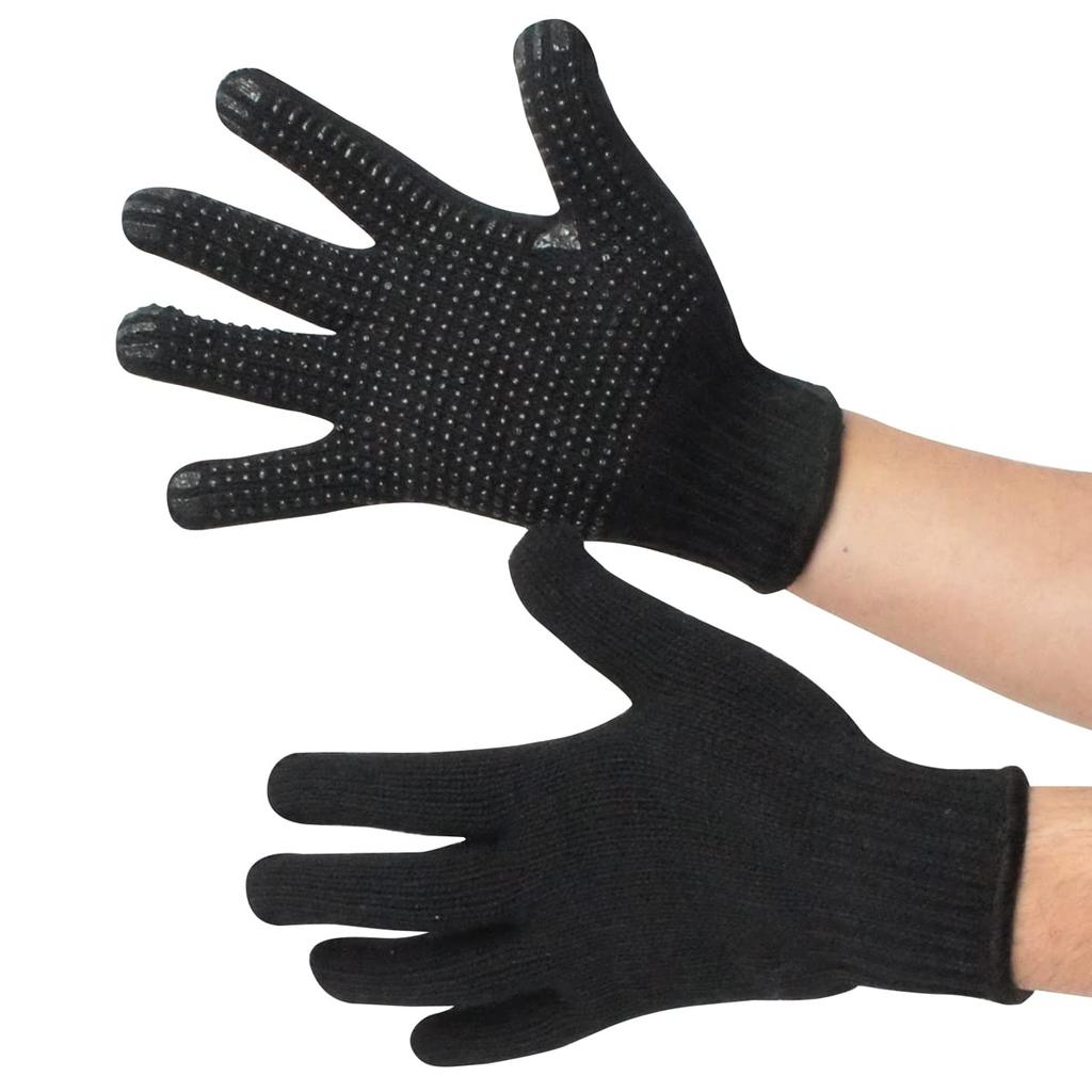 Work 10 AG395 [ACE] Anti-Slip Gloves, Black, Pairs,