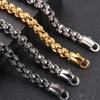 Punk Gothic Men's Necklace With All Skull Heads Link Chain Solid Stainless Steel Skeleton Jewelry 50--70CM Long Necklaces Choker for Men