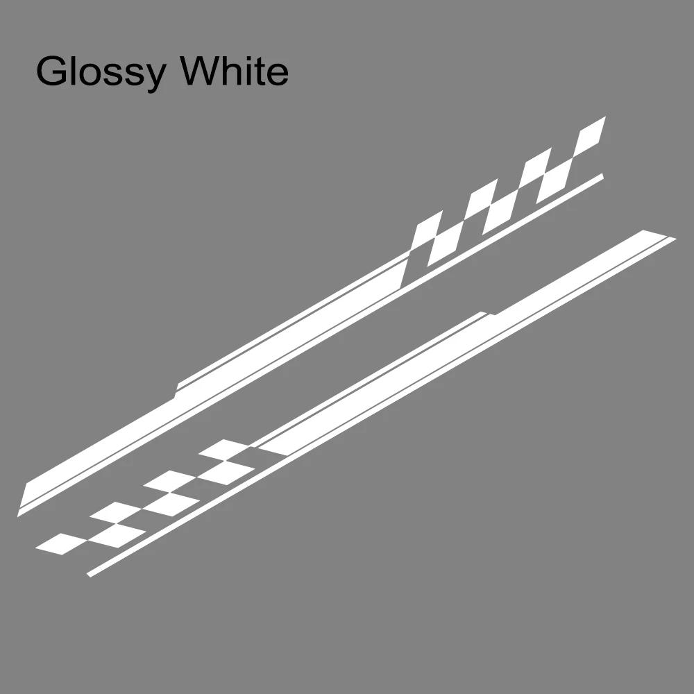 Car Body Side Skirt Stickers Sports Racing Striped Grid Pattern Vinyl Decals Auto Body Styling Decoration Stickers Accessories