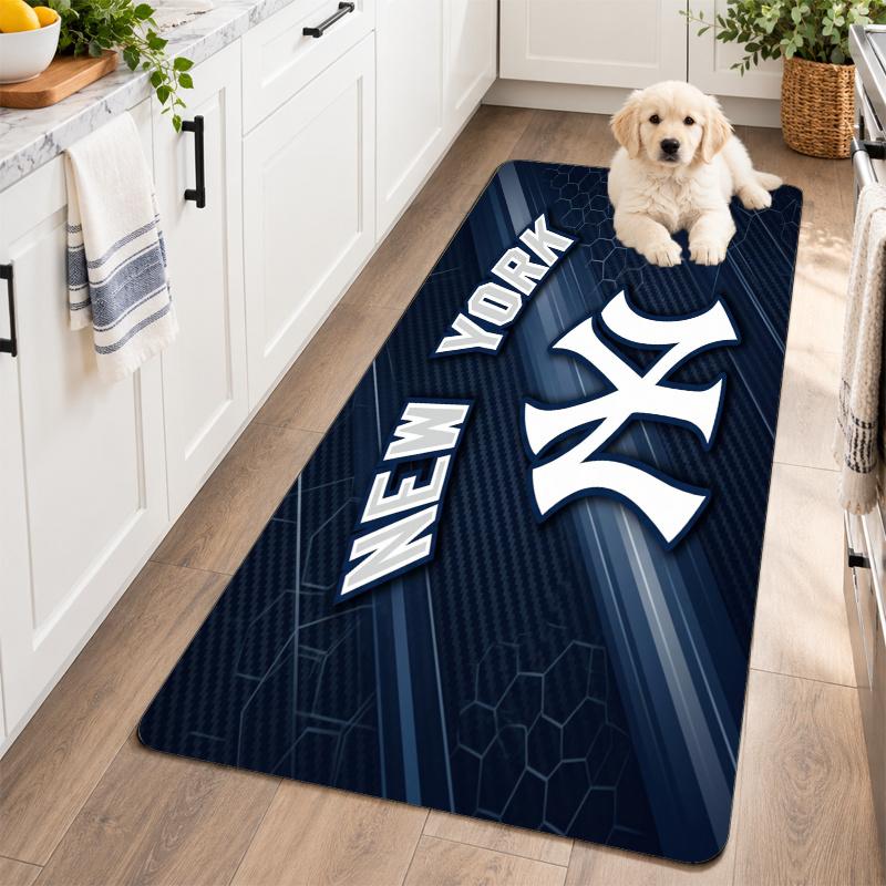 Flannel Kitchen Mat New York Yankees Soft Area Rug Non Slip Floor Carpet Home Decoration