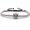 Leopard Head Charm Bracelet Men Luxurious Adjustable Braided Macrame Beaded Bracelet For Men Jewelry Gift